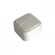 Выключатель двухклавишный открытой установки А5 10-002, УХЛ4, 250В, 10А, IP20