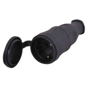 РА16-005 Розетка переносная с заземлением, материал-каучук 250В 16А (до 4кВт) IP44