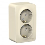 Розетка 2-ая с заземлением со шторками Blanca Schneider Electric 16А 250В молочная изол.пластина