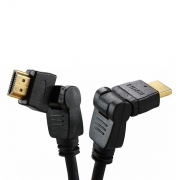 Шнур HDMI-HDMI gold 2М с фильтрами угловой 360°