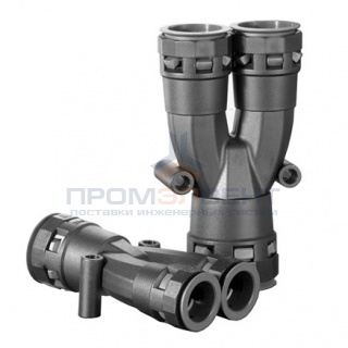 Разветвитель DN 1х17 + 2х12 мм, полиамид, цвет чёрный DKC